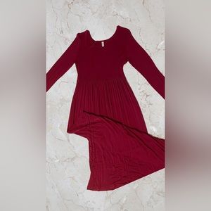 Burgundy long sleeve Maxi Dress